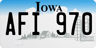 IA license plate AFI970
