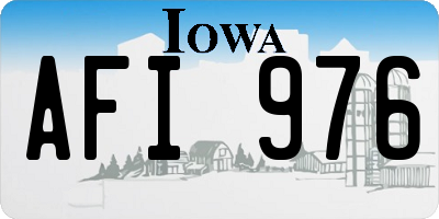 IA license plate AFI976