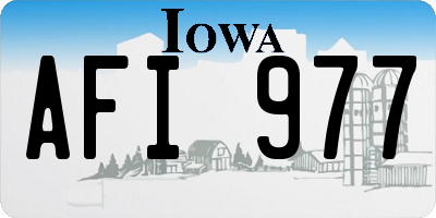 IA license plate AFI977