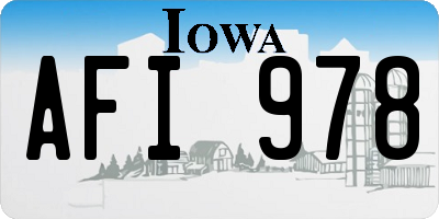 IA license plate AFI978