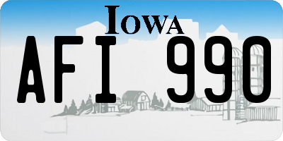 IA license plate AFI990