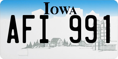 IA license plate AFI991