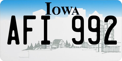 IA license plate AFI992