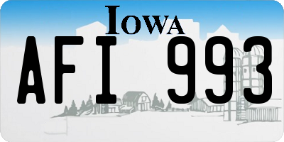 IA license plate AFI993