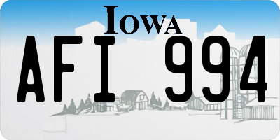 IA license plate AFI994