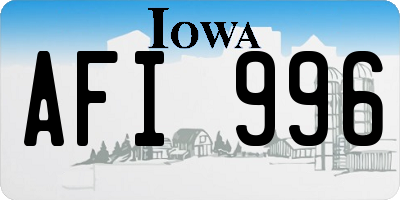 IA license plate AFI996