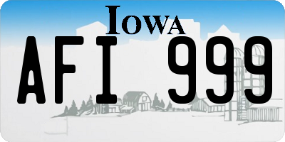 IA license plate AFI999
