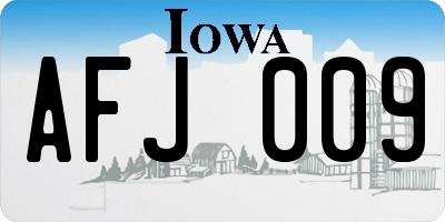 IA license plate AFJ009