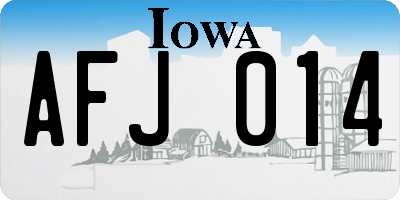 IA license plate AFJ014