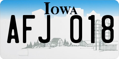 IA license plate AFJ018