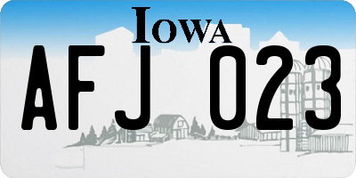 IA license plate AFJ023