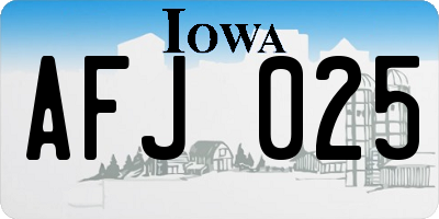 IA license plate AFJ025