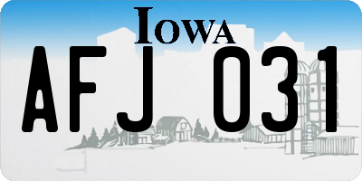 IA license plate AFJ031