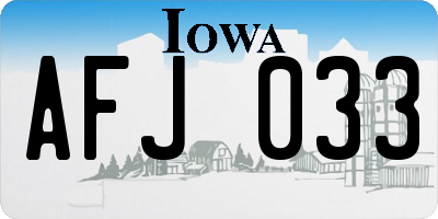 IA license plate AFJ033