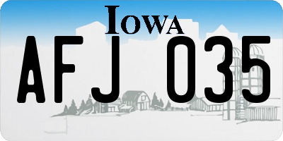 IA license plate AFJ035