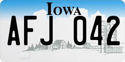 IA license plate AFJ042