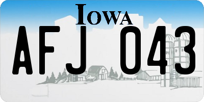 IA license plate AFJ043
