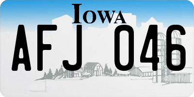 IA license plate AFJ046