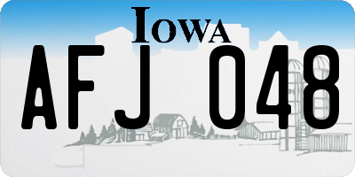 IA license plate AFJ048