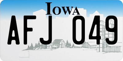 IA license plate AFJ049