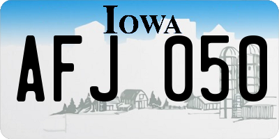 IA license plate AFJ050