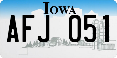 IA license plate AFJ051