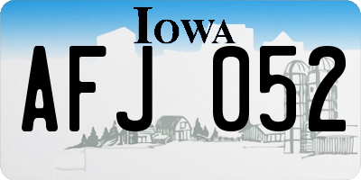 IA license plate AFJ052