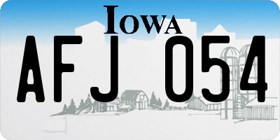 IA license plate AFJ054