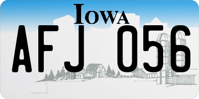 IA license plate AFJ056