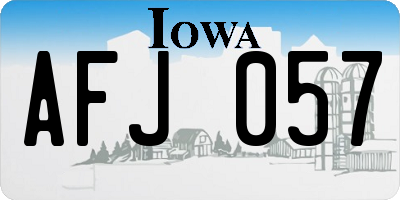 IA license plate AFJ057