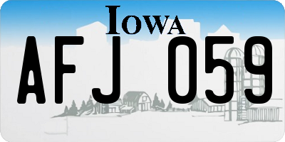 IA license plate AFJ059