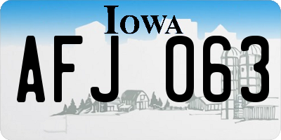 IA license plate AFJ063