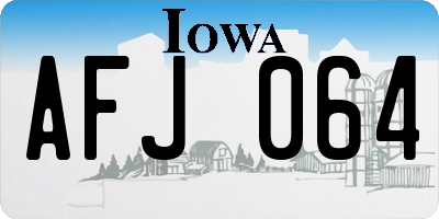 IA license plate AFJ064