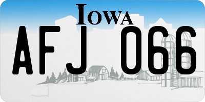 IA license plate AFJ066