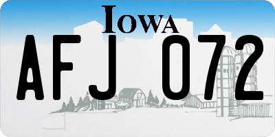 IA license plate AFJ072