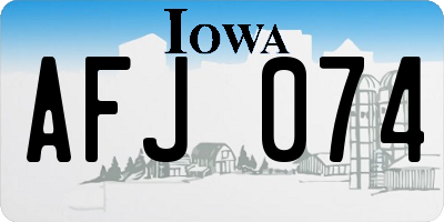 IA license plate AFJ074