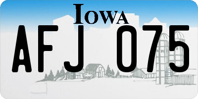 IA license plate AFJ075