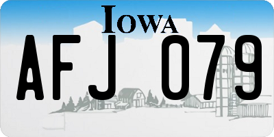 IA license plate AFJ079