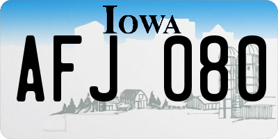 IA license plate AFJ080
