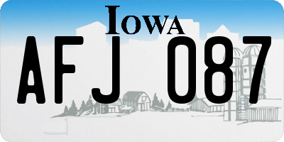 IA license plate AFJ087