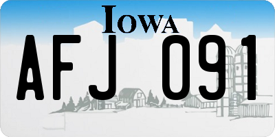IA license plate AFJ091