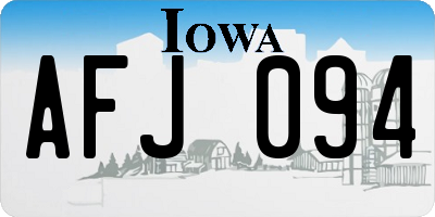 IA license plate AFJ094