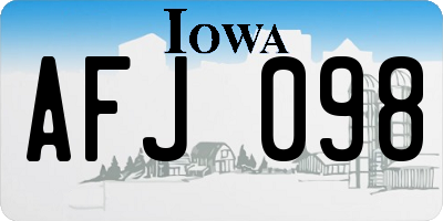 IA license plate AFJ098