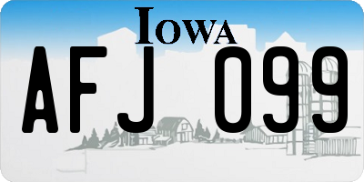IA license plate AFJ099