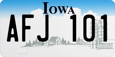 IA license plate AFJ101