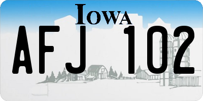 IA license plate AFJ102
