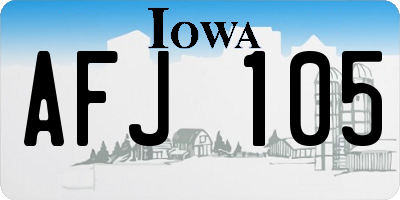 IA license plate AFJ105