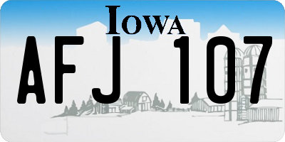 IA license plate AFJ107