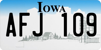 IA license plate AFJ109