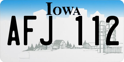 IA license plate AFJ112